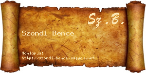 Szondi Bence névjegykártya
